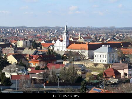 Dunaföldvár - Panoráma kép-stock-foto