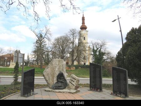 Tamási - Memorial of the deported Jews during WWII-stock-foto