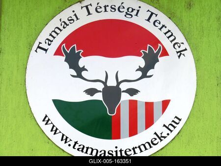 Signboard - Tamási Products - Protection of Origin-stock-foto