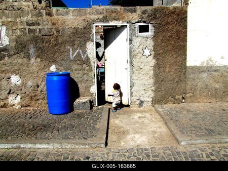 Cape Verde - African life in Palmeira, Sal Island-stock-foto