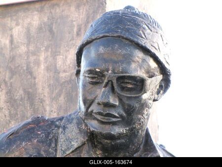 Cape Verde - Staue Amilcar Cabrfal - Freedom Fughter-stock-foto