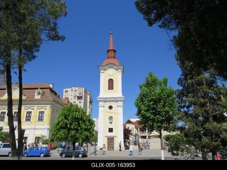 Târgu Mure? (Marosvásárhely, 11 May 2017The Franciscans' Church.A Barátok Temploma. A XVIII. sz-ban épült Ferences kolostor megmaradt része.-stock-foto