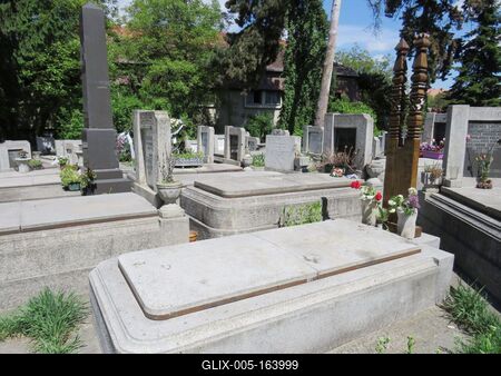 Târgu Mure? (Marosvásárhely9, 10 May 2017The grave of transylvanian hungarian writer Sütõ András and his wife Szabó Éva in the calvinist cemetery of Targu Mures.Sütõ András (1927-2006) Kossuth-díjas erdélyi magyar író és hitvese, Szabó Éva (1926-2013) sírja a marosvásárhelyi református temetõben.-stock-foto