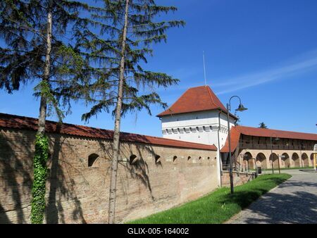 Târgu Mure? (Marosvásárhely), 10 May 2017The Middle-age fortress.A középkori vár. Kolostorból  Báthory István alakította várrá 1492-ben.-stock-foto