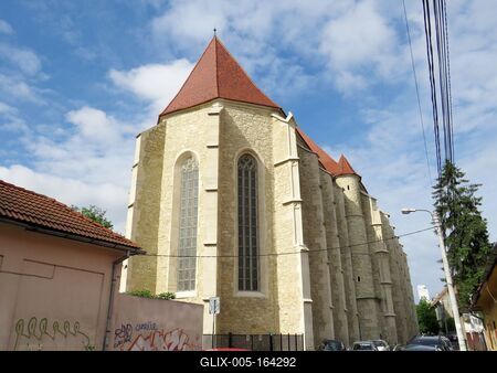 Cluj-Napoca (Kolozsvár), 9 May 2017The Calvinist Cathedral of Cluj-Napoca (15th C.)A Farkas utcai református templom. A kolzsvári gótika remekmûve. XV. sz.-stock-foto