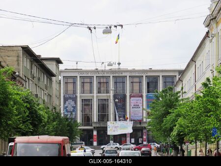 Cluj-Napoca (Kolozsvár), 9 May 2017The Student Cultural Center of Cluj.A diákok mûvelõdési háza a Lucian Blaga téren.-stock-foto