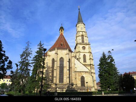 Cluj-Napoca (Kolozsvár), 9 May 2017The St. Michael Church.A Szent Mihály templom (1487).-stock-foto