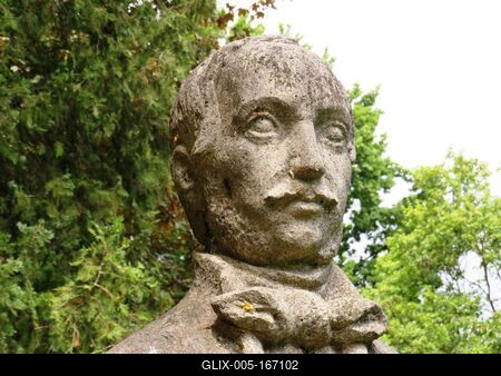 Bust of great Hungarian poet Vörösmarty Mihály-stock-foto
