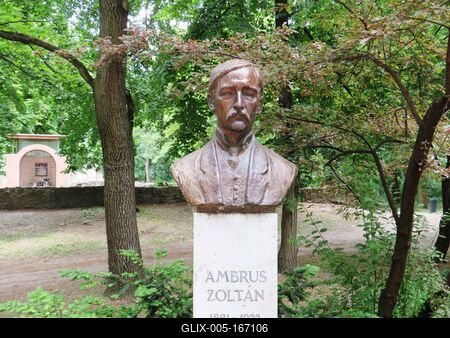 Bust of Ambrus Zoltán - Margaret Island - Budapest-stock-foto