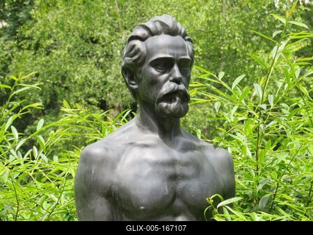 Self-portrait bust of Hungarian sculptor Beck Ö. Fülöp-stock-foto