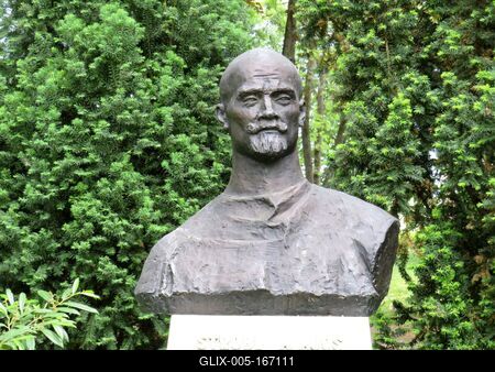 Bust of Hungarian sculptor Strobl Alajos-stock-foto