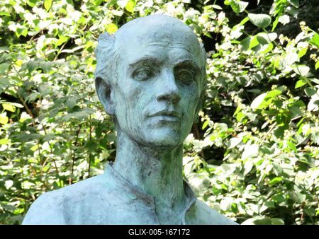 Bus tof Hungarian Painter Derkovics Gyula-stock-foto