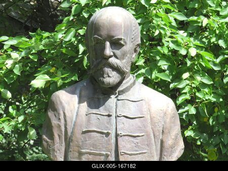 Hungarian writer Jókai Mór - Bust - Budapest-stock-foto
