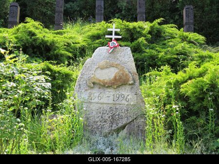 Hungary conquest monument - Map of Hungary-stock-foto