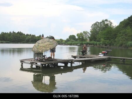 Fishermen - Diósjenő - Lake-stock-foto