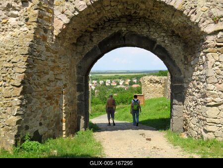 Nógrád Castle Gate - Hungary-stock-foto