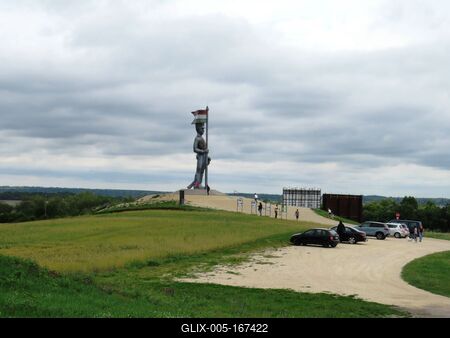 Michael the Hussar statue - Pákozd - Hungary-stock-foto