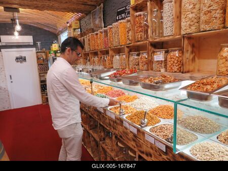 Seed vendor counter - Austria-stock-foto
