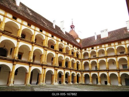 Eggenberg Castle - Patio - Graz - Austria-stock-foto