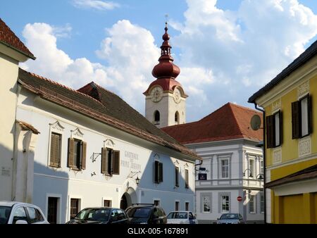 Cityscape - Völkermarkt - Austria-stock-foto