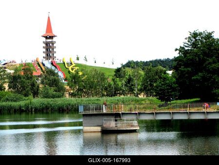 Lake Gébárt - Aquacity - Hungary-stock-foto