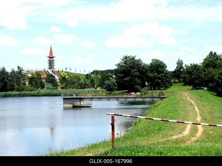 Lake Gébárt - Aqua City - Hungary-stock-foto