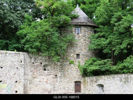 Lienz - Gate tower - Austria-stock-foto