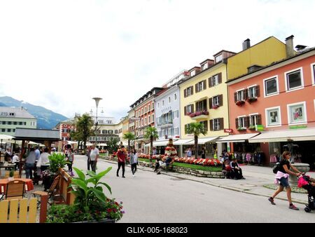 Lienz - Main Square - Austria-stock-foto