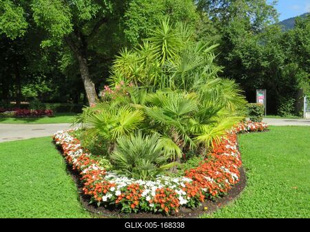 Lienz - Park with flowers - Austria-stock-foto