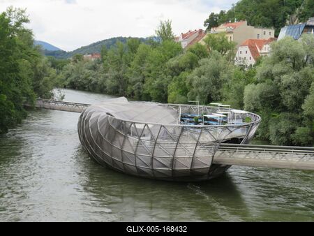 Artificial Island - Graz - Austria-stock-foto