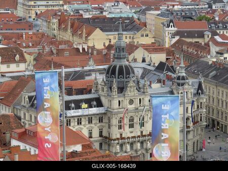City view - Graz - City Hall - Austria-stock-foto