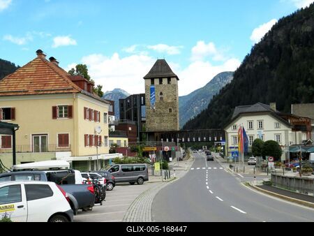 Toll tower - Winklern - Austria-stock-foto