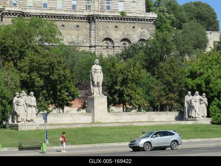 Monument od Dózsa György - Peasant War leader 1514-stock-foto