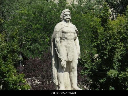 Statue of Dózsa György - Leader of Hungarian Peasant War-stock-foto