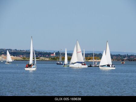 Sailboats on Lake Velence - Hungary-stock-foto