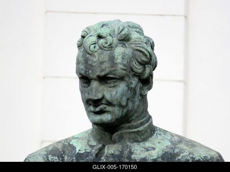 Bust of Giesswein Sándor - Theologian - Mosonmagyaróvár-stock-foto