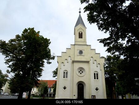 Luheran Church - Mosonmagyaróvár-stock-foto