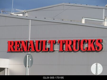 Renault Trucks emblem - Lébény - Hungary-stock-foto