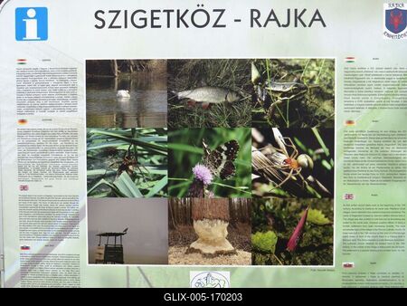 Rajka (Ragendorf) - Szigetköz - Information poster-stock-foto