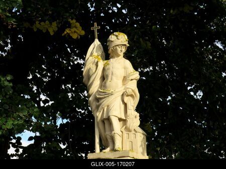 Statue St. Florian - Lébény - Hungary-stock-foto