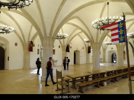Castle of Diósgyőr - Knight's Hall - HUngary-stock-foto