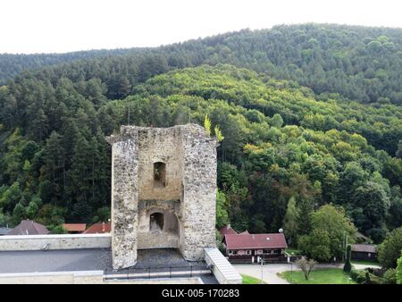 Castle tower - Diósgyőr - Hungary - Bükk Mountains-stock-foto