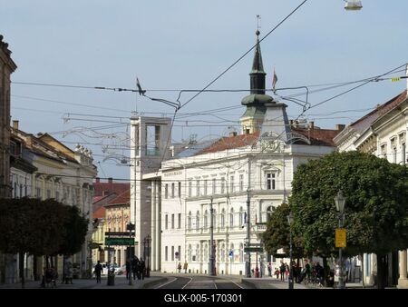 Miskolc - City Hall - Downtown-stock-foto