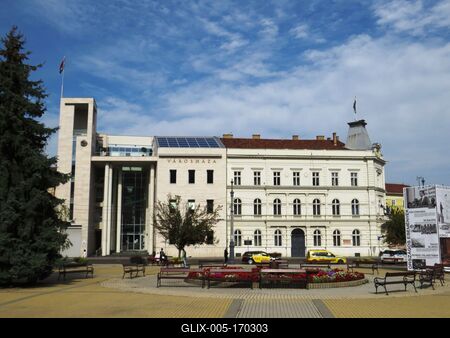 City Hall and Széchenyi Square - Miskolc - Hungary-stock-foto