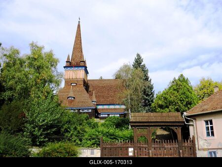 Miskolc - Board Church - Wooden Church - Hungary-stock-foto