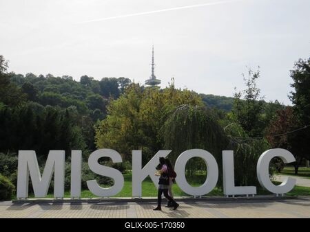 Miskolc - Hungary - TV Tower - City Advertising-stock-foto