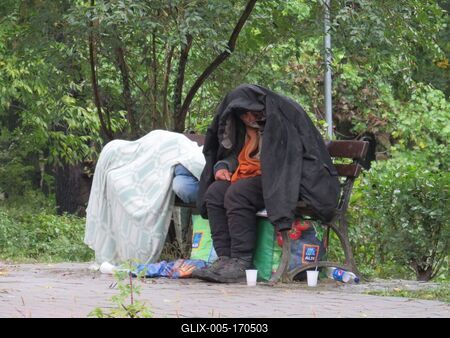 Budapest - Homeless people in Vártosmajor-stock-foto