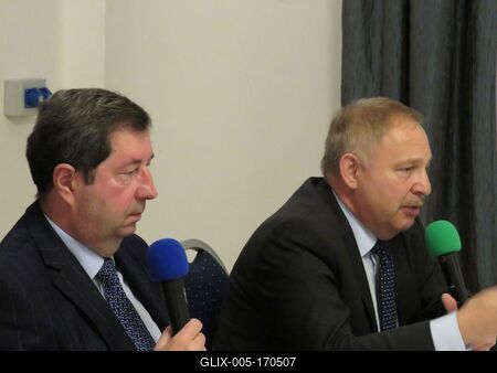 Russian Ambassador Sergeev and his Interpreter-stock-foto