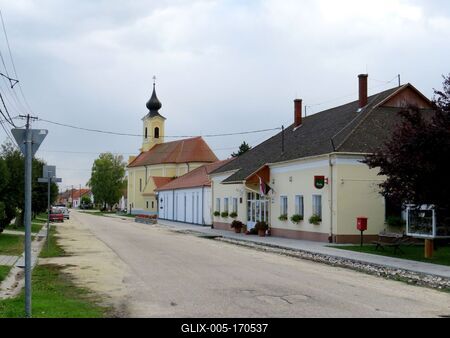 Lipót - Hungary - Town view-stock-foto