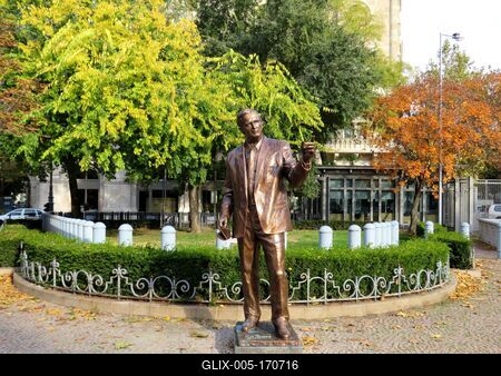Statue of American President George H. W. Bush - Budapest-stock-foto